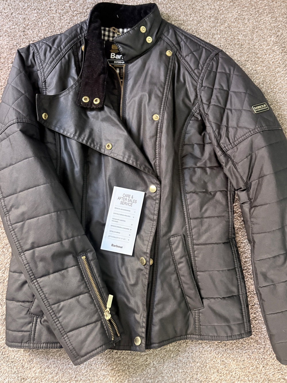 Barbour Women's Black Waxed Motorcycle Jacket